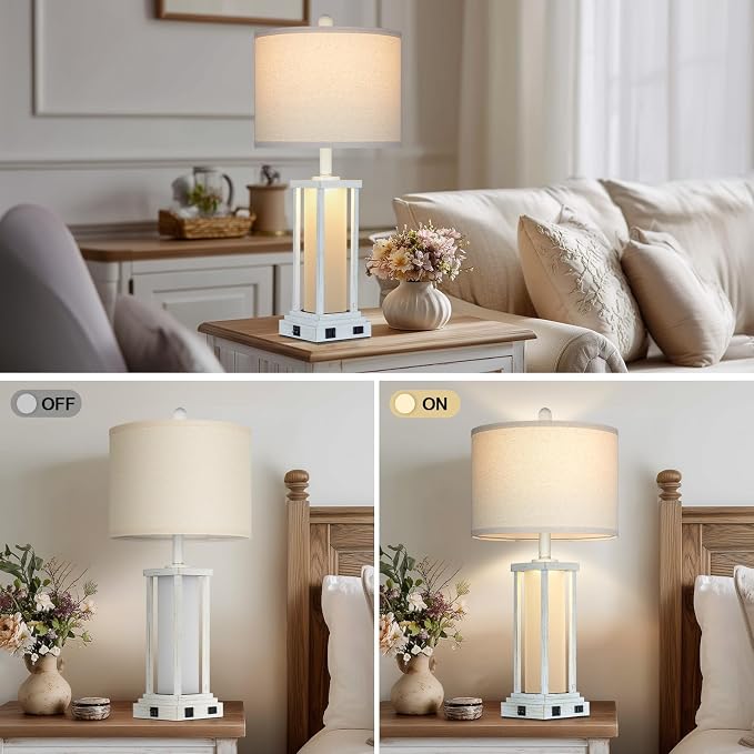 Cinkeda 27" Tall Vintage Table Lamp Set of 2 - Image 5
