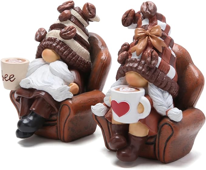Hodao 2PCS Coffee Gnomes Coffee Bar Decor Accessories Spring Summer Swedish - Image 7
