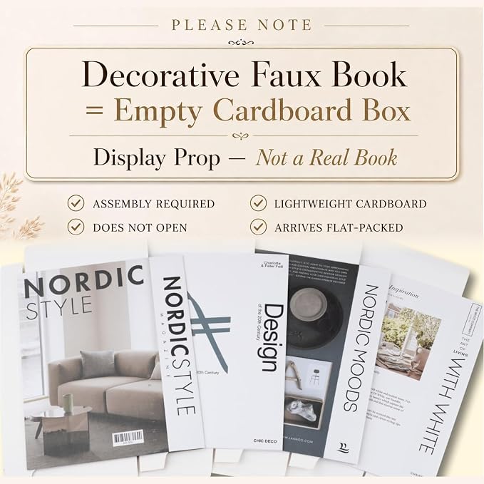 PROBENEX 4 Pcs Decorative Books | Faux Black Coffee Table & Shelf Decor | Bold - Image 2