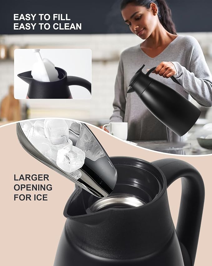 70oz Thermal Coffee Carafe for keeping hot, Updated Carafes for hot liquid - Image 4