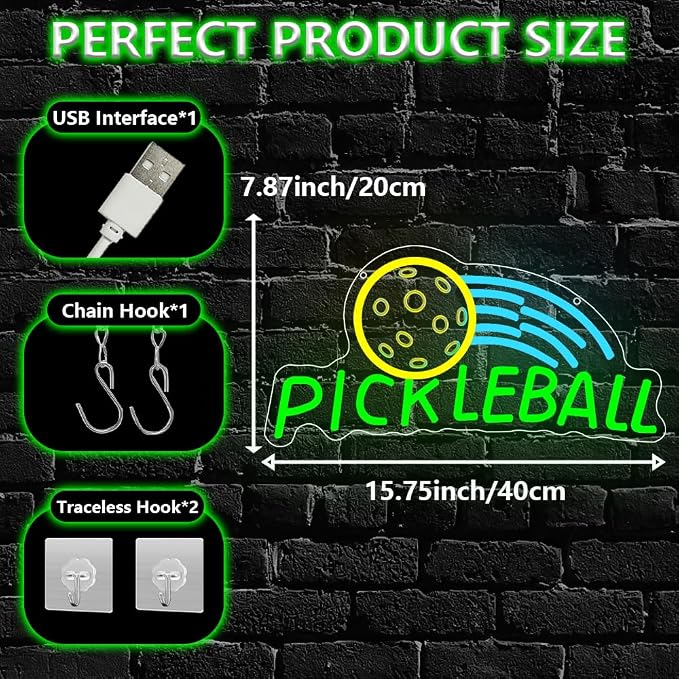 Pickleball Neon Sign, Sport Dimmable LED Light Signs - Image 5