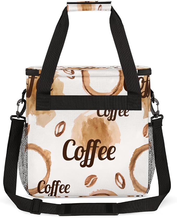 Watercolor Coffee Maker Carring Bag Coffees Beans Travel Carrying Storage Tote - Image 5