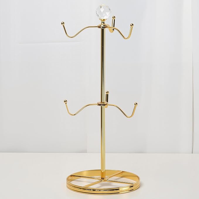 Mug Tree Coffee Cup Holder for Counter Top 6 Hooks | Double Tier Metal Mug Tree - Image 9
