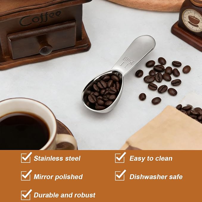 2 Pack 15ml 304 Stainless Steel Coffee Scoop, Short Handle Measuring Spoon - Image 7