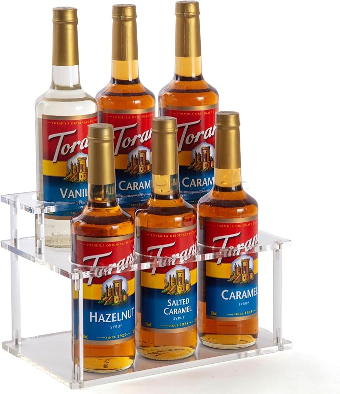 Acrylic Coffee Syrup Organizer, 2 Tier Coffee Syrup Rack, Syrup Bottle Holder by Unknown
