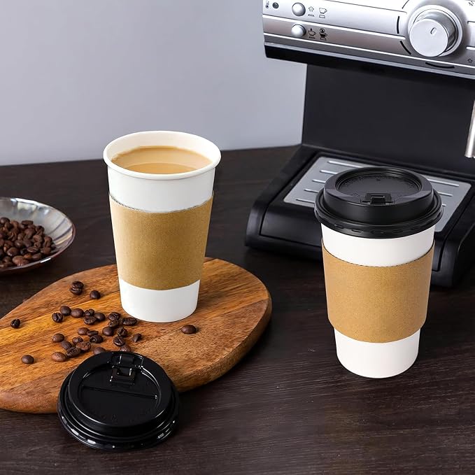 Lamosi 100 Pack 16 oz Disposable Coffee Cups - Image 9