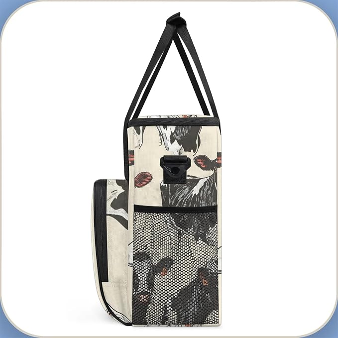 Cow Animals Coffee Maker Carring Bag, Large Insulated Storage Organizer Case - Image 4