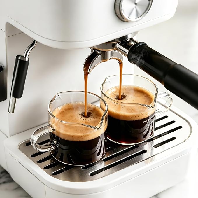 Espresso Cups Set of 2, 4 OZ Double Spouts Cups, Shot Glasses, Measuring Cup - Image 6