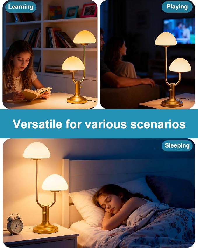 Lightdot Mushroom Table Lamp for Bedroom, Desk Bedside Small Lamps for Living - Image 7