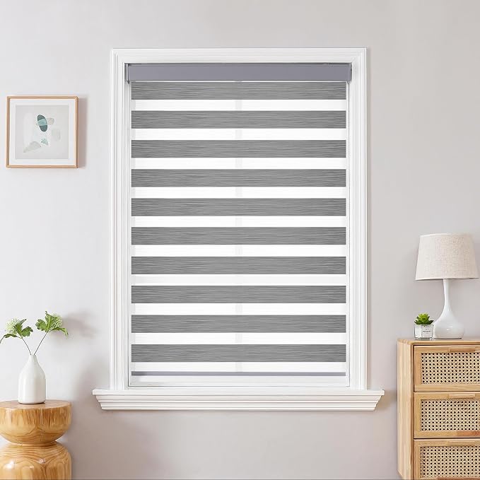 Joydeco Cordless Zebra Blinds for Windows, Dual Layer Light Control Window - Image 2