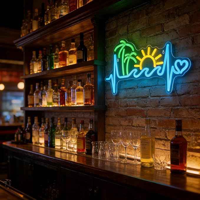 Tropical Sunset Neon Sign, Dimmable Palm Tree Sunrise Wave LED Neon Lights - Image 5