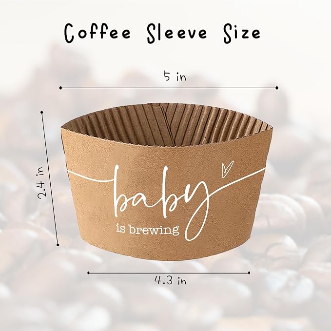 20 Counts A Baby Is Brewing, Coffee Cup Sleeves - Image 2