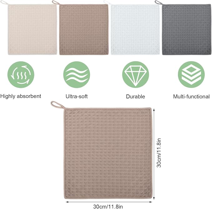 4 Pack Barista Towels, Waffle Weave Coffee Towel Cleaning Cloths - Image 2