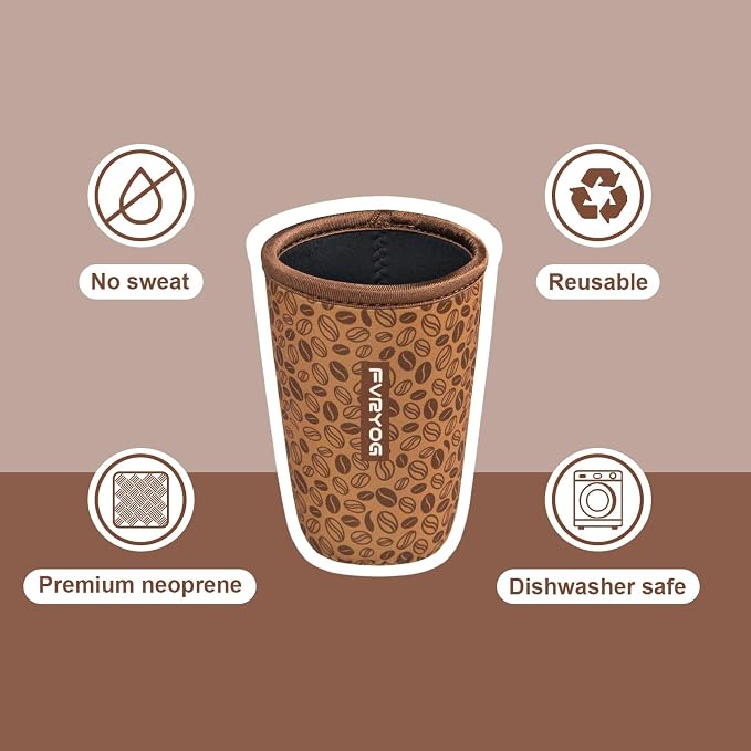 Reusable Insulated Neoprene Iced Coffee Sleeves - Image 2