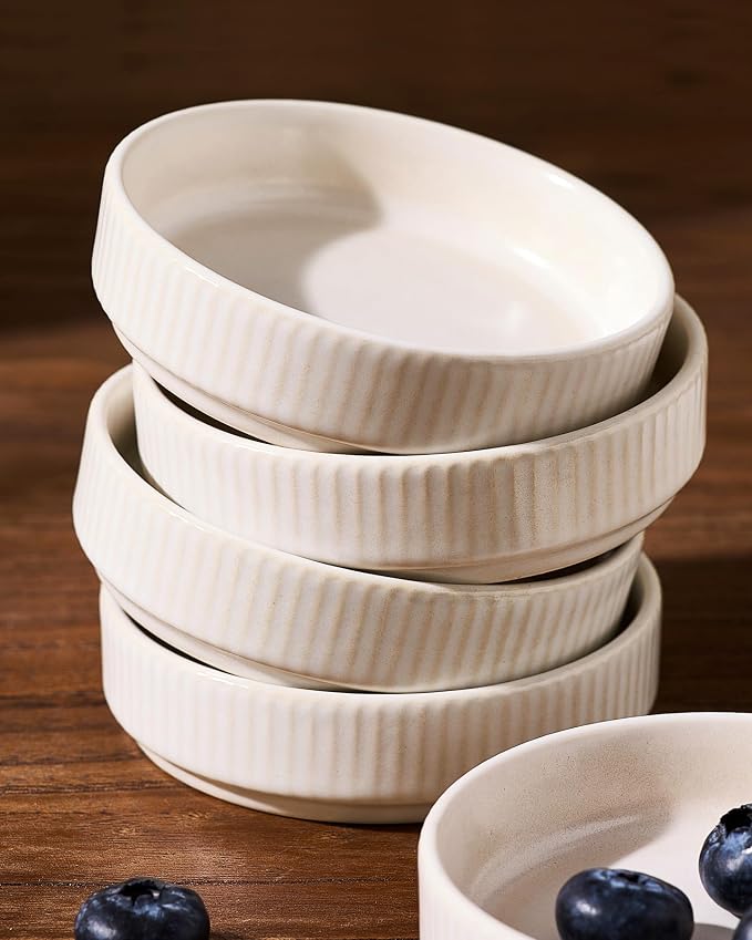 famiware Star Soy Sauce Dish Ceramic Dipping Bowls Set of 6, 4 oz Individual - Image 4