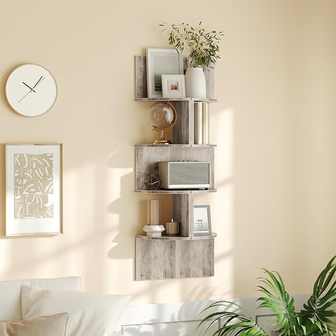HOOBRO Corner Shelf Wall-Mounted, 4-Tier Corner Bookshelves - Image 5