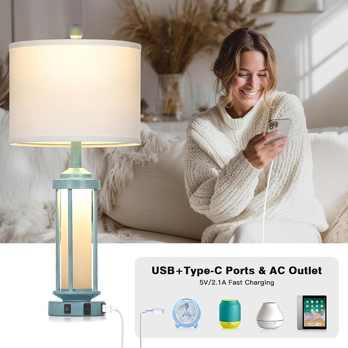 Lolikit 27" Tall Farmhouse Table Lamps - Image 2