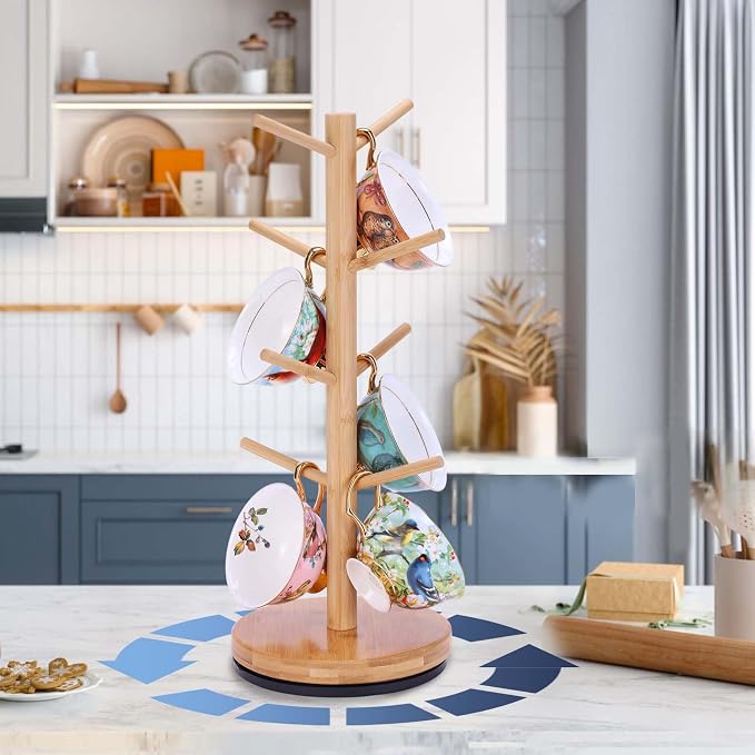 Mug Holder Tree, Upgraded 360° Rotated 8 Hooks Coffee Mug Holders - Image 7