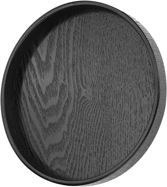 Yinhing Round Tray, Coffee Table Tray Food Meals Serving Plate Restaurant Wood - Image 9