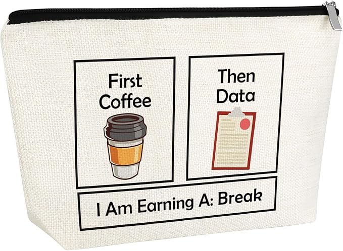 Coffee Lovers Gifts Ideas for Women Makeup Bag First Coffee Then Data I Am by Gfhzdmf