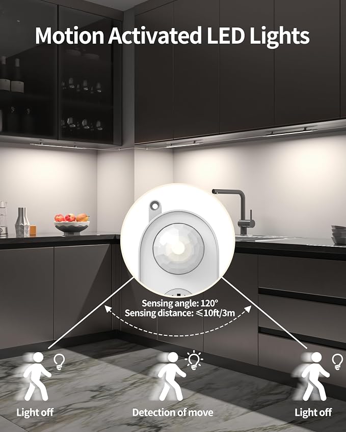 Motion Sensor Dimmable Under Cabinet Lighting, 4500K Daylight, Linkable LED - Image 6