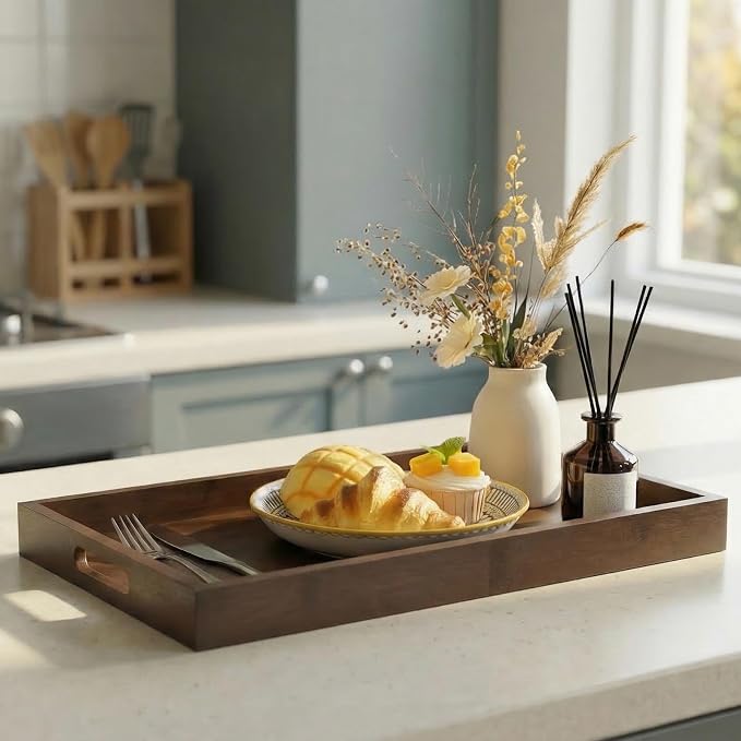 17.3‘’x11.8''x1.57''Large Bamboo Wooden Tray - Image 6