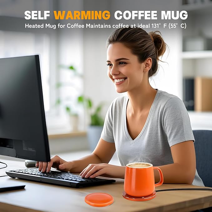 Smart-Warming Ceramic Coffee Cup, 4H Temperature Control - Image 2
