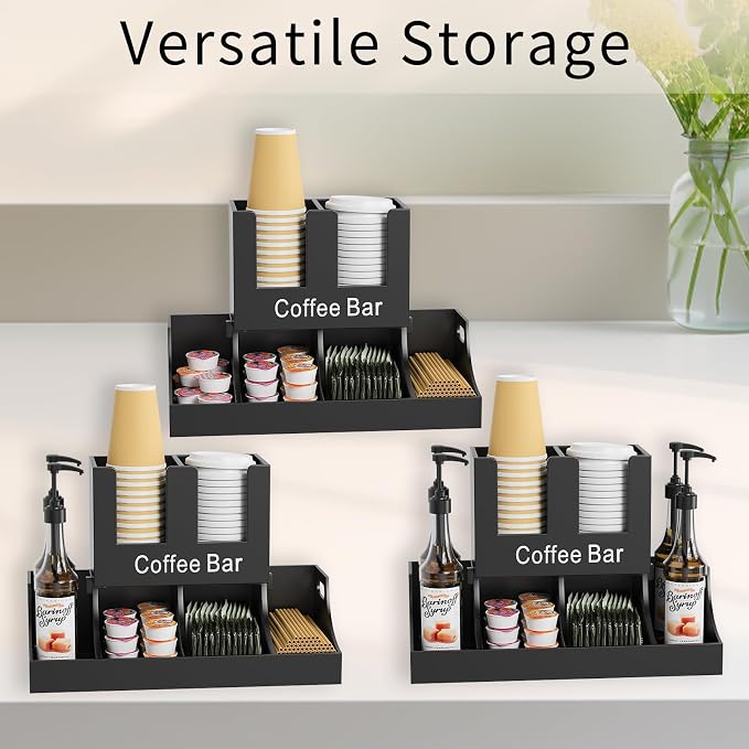 Coffee Station Organizer, Wooden Coffee Bar Organizer - Image 6