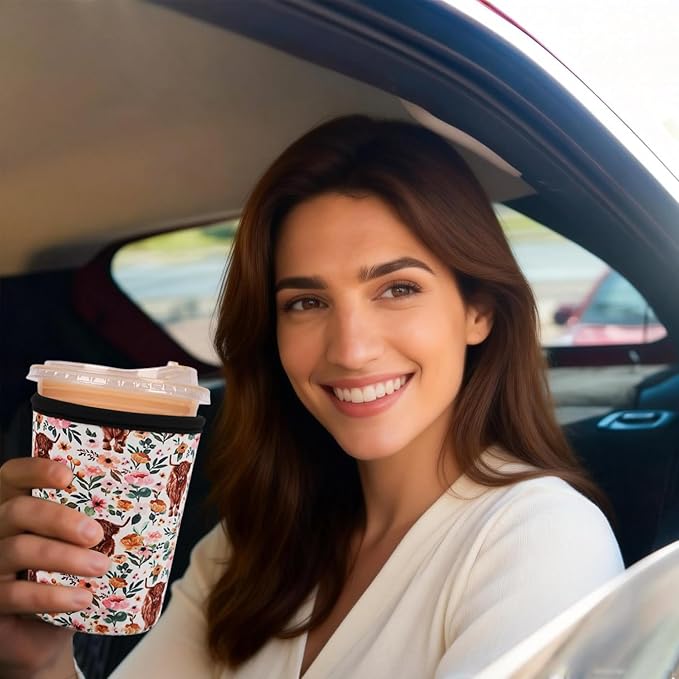 Reusable Insulated Sleeve for Iced Coffee Cup, Coffee Neoprene Sleeve for Cold - Image 4