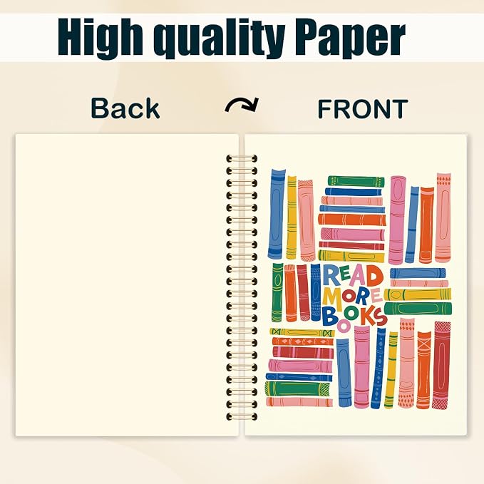 kunlisa Book Lovers Gifts Spiral Notebook Journal 5.5x8.3, Book Club Gifts - Image 6