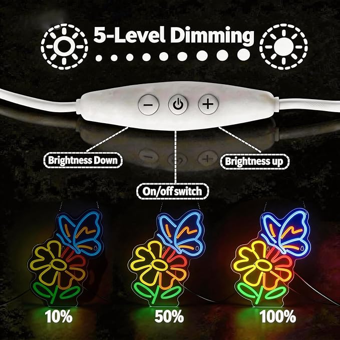 Flower and Butterfly Neon Sign - Image 3