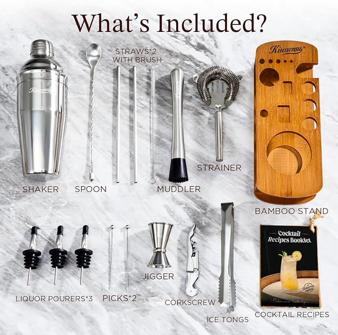 KITESSENSU Cocktail Shaker Set Bartender Kit - Image 2