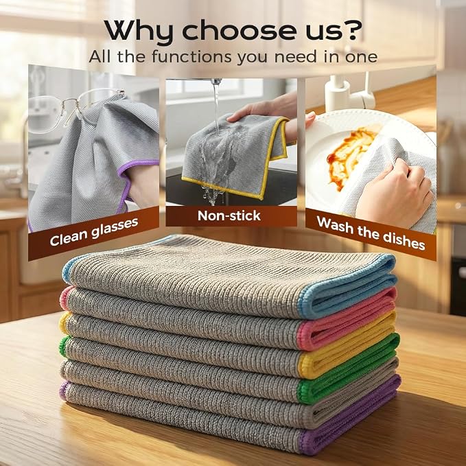 6 Pack Glass Polishing Cloth, Streak Free Cleaning Cloth, Wine Glass Polishing - Image 6