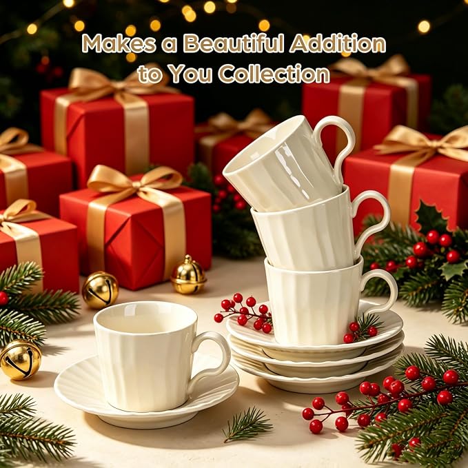 Ceramic Coffee Cup, 8 oz Cappuccino Cups - Image 8