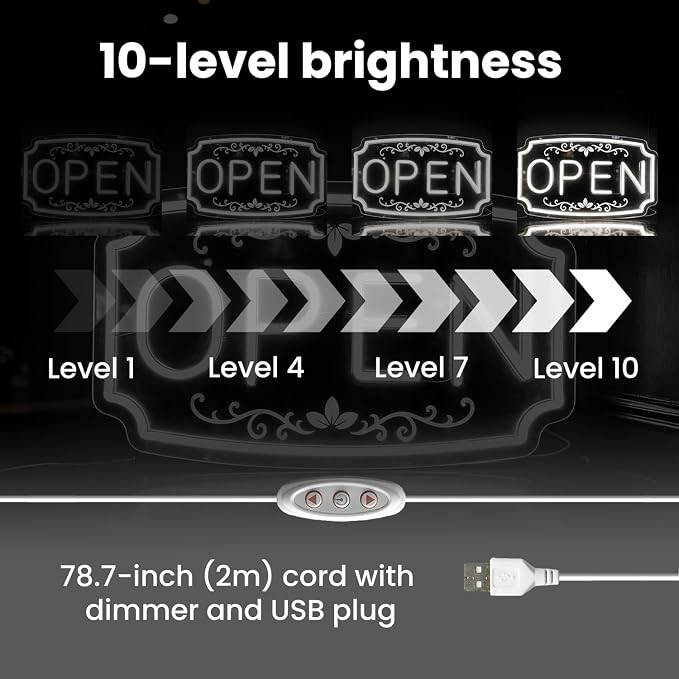 LED Neon Open Signs for Business Window Wall Door, Light Up Open Lights Sign - Image 6