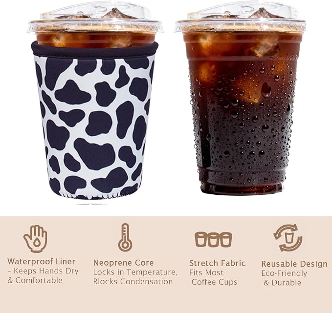 Reusable Insulated Sleeve for Iced Coffee Cup, Coffee Neoprene Sleeve for Cold - Image 6