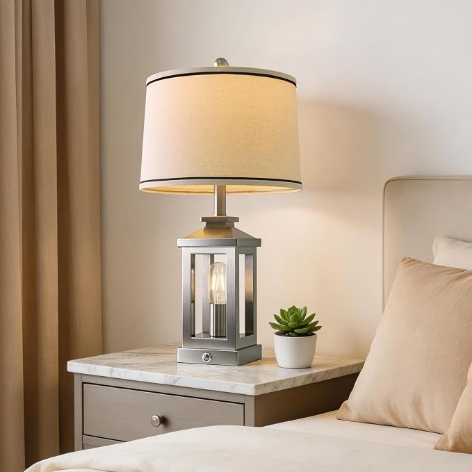 G-SAFAVA 24" Table Lamps for Living Room Bedroom Modern Metal Bedside Lamps Set - Image 6