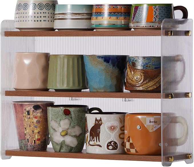 Coffee Mug Holder Wooden Cup Station Organizer 3-Tier Cup Holder by KAOTGOT