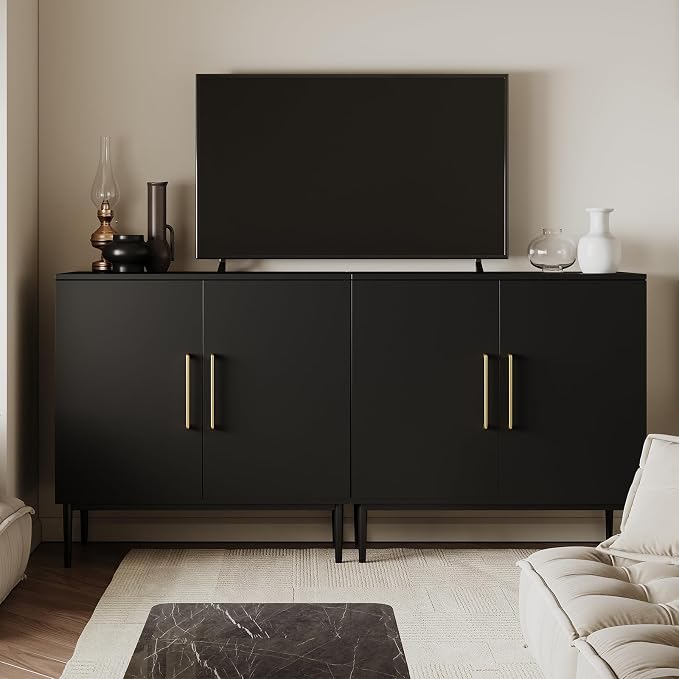 Set of 2 Black Storage Cabinet - Image 9