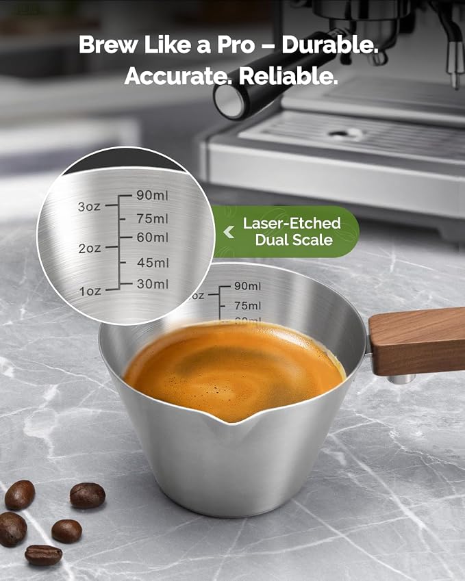 Maestri House Espresso Measuring Cup, Stainless Steel Espresso Shot Cup - Image 4
