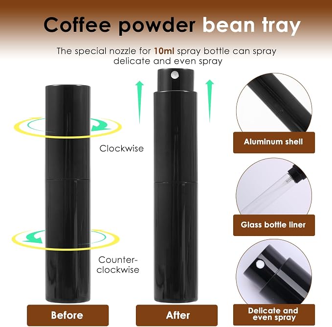 Coffee Dosing Cup with Spray Bottle, Walnut Wood Espresso Accessories Kit - Image 6