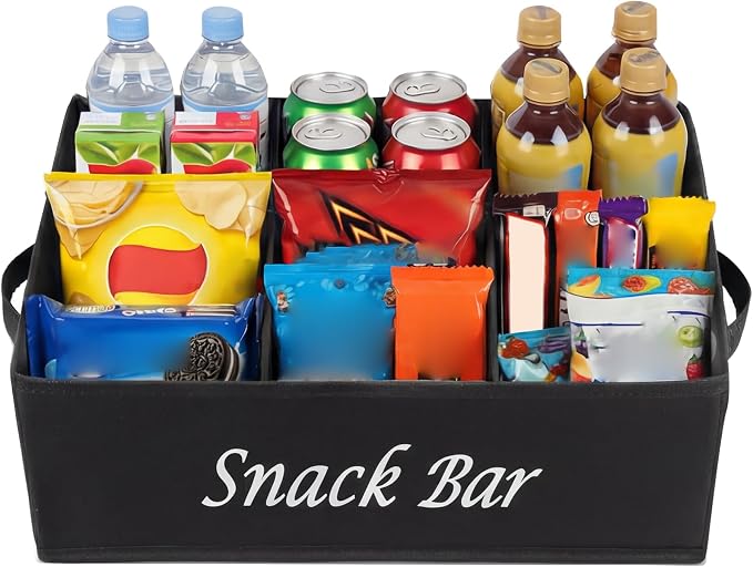 Snack Organizer for Countertop, 6 Compartment Snack Bin, Portable Snack Bar by Unknown