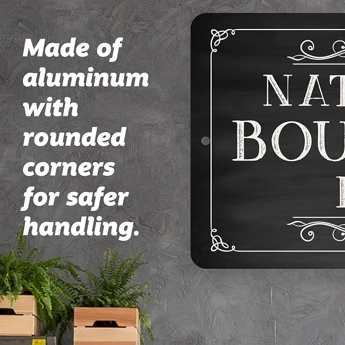 Chalkboard Look Bourbon Bar Metal Room Sign - Image 4