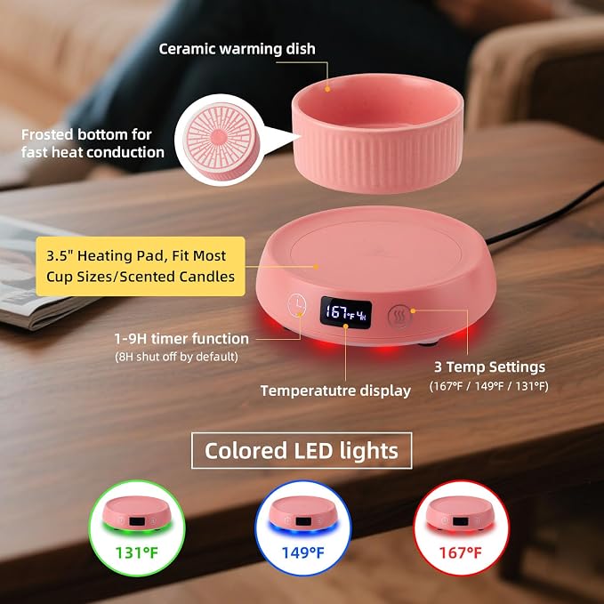 Mug Warmer for Desk with Auto Shut Off, Electric Coffee Cup Candle Wax Melter - Image 5