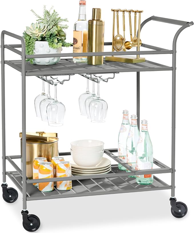 Best Choice Products Rolling Bar Cart, Mobile Home Bar Serving Cart, Serving by Unknown