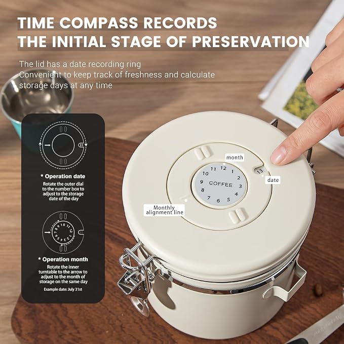Airtight Coffee Container with Date Tracker & Spoon - Image 5