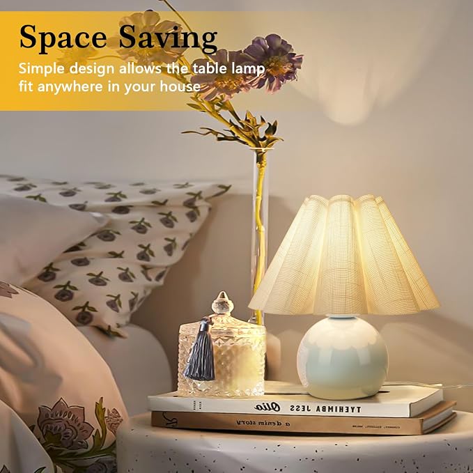 Light Blue Small Touch Control Table Lamp - Image 6