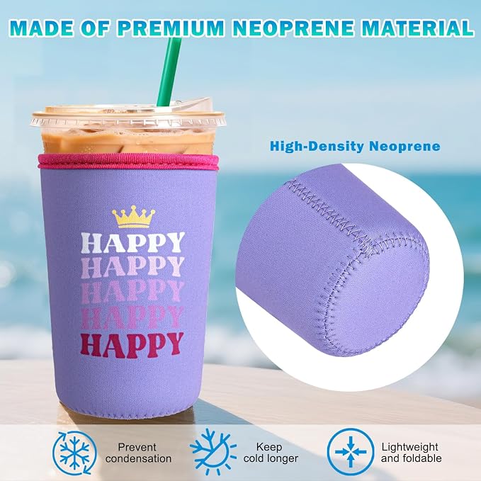 HEYSKAY Insulated Coffee Cup Sleeves Reusable Neoprene Iced Coffee Sleeve - Image 3