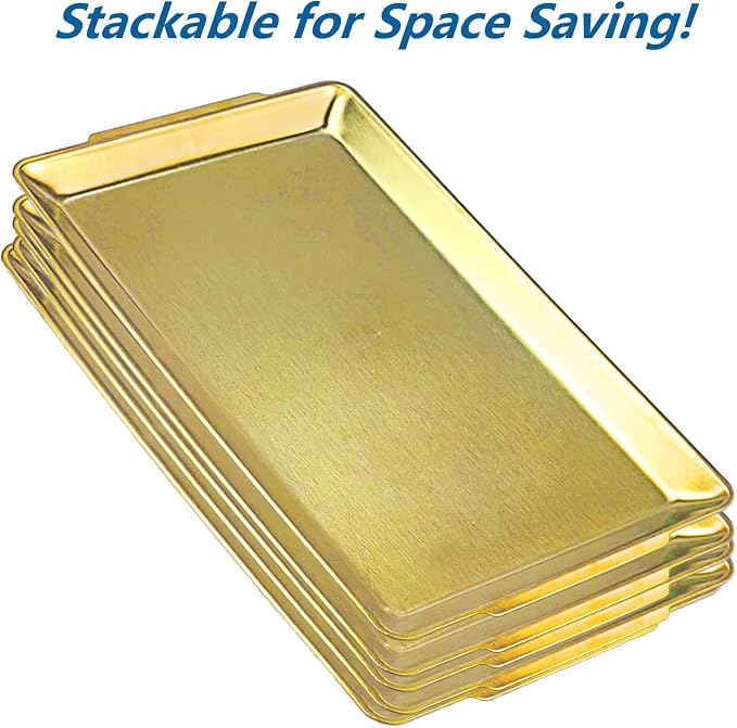 15.8" x 9.5" Large Serving Platters, Stainless Steel Heavy-Duty Large Serving - Image 5