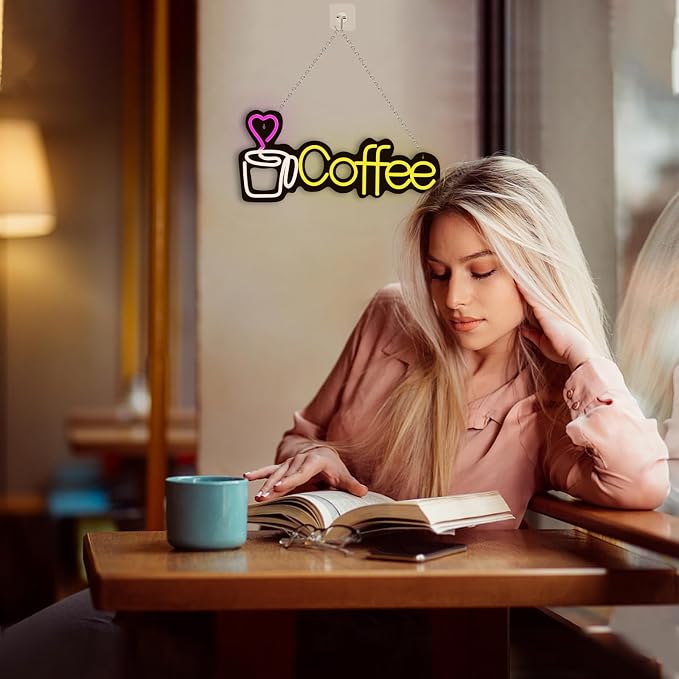 Coffee Neon Sign LED lights for Business, Dimmable 5V USB Powered for Wall Decor - Image 5